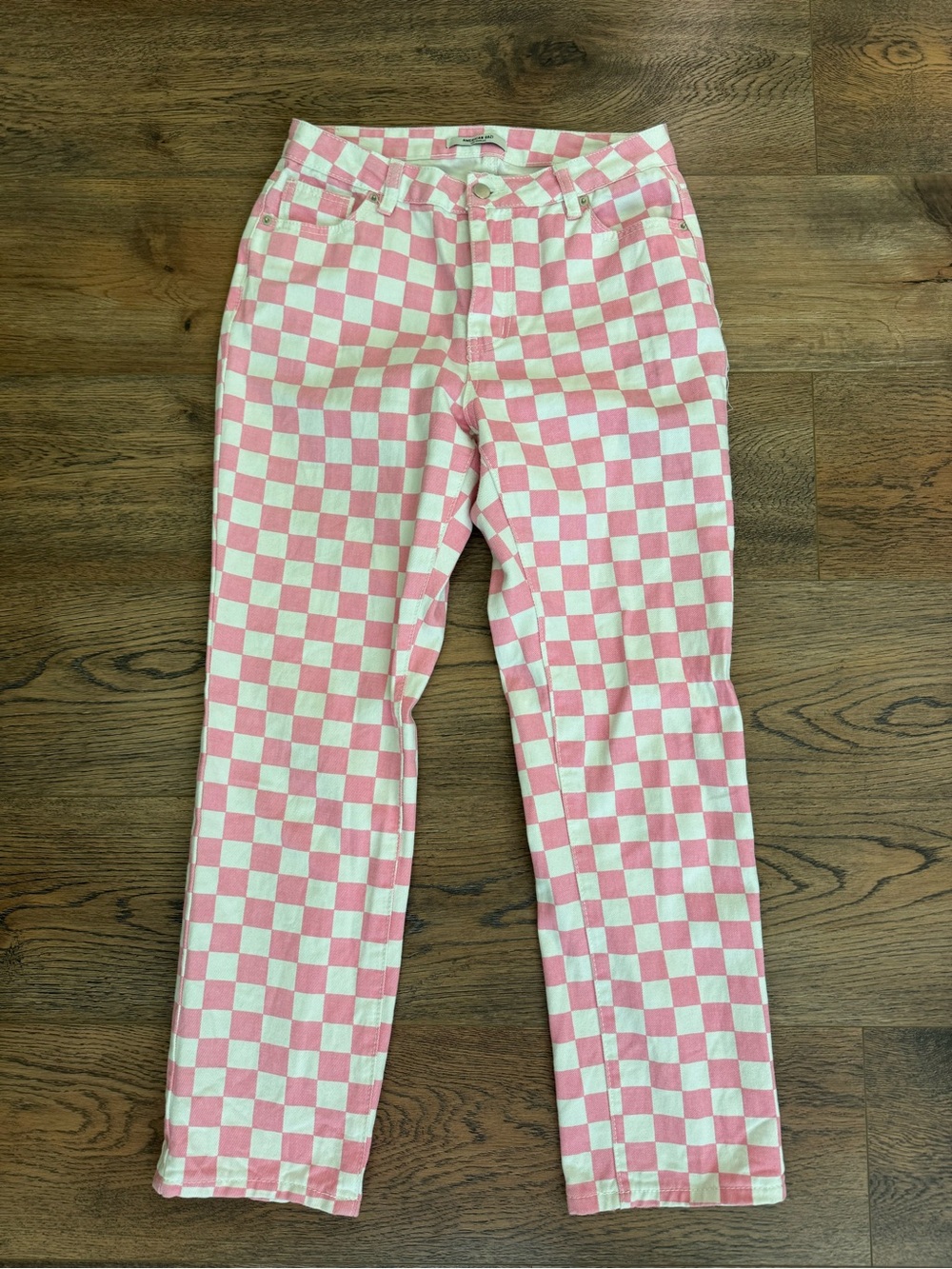 Pink and White Checkered Pants